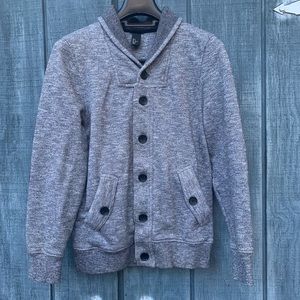 H&M Shawl Collared Cardigan Buttoned Gray Small
